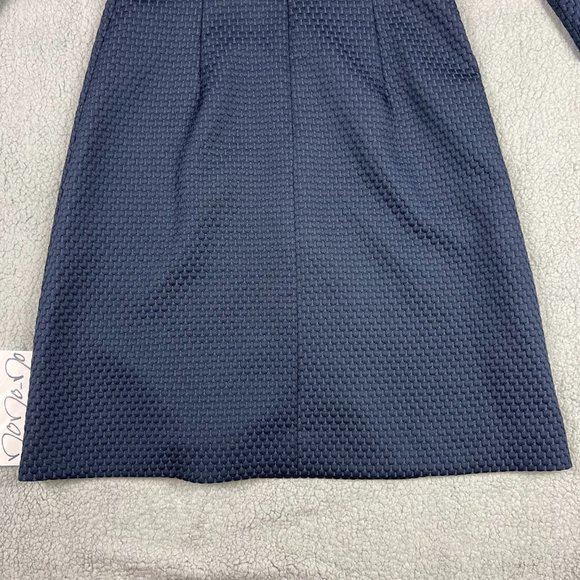 J Crew Sheath Dress Women 4 Navy Blue Work Portfolio Office Matelasse Workwear - Picture 6 of 12